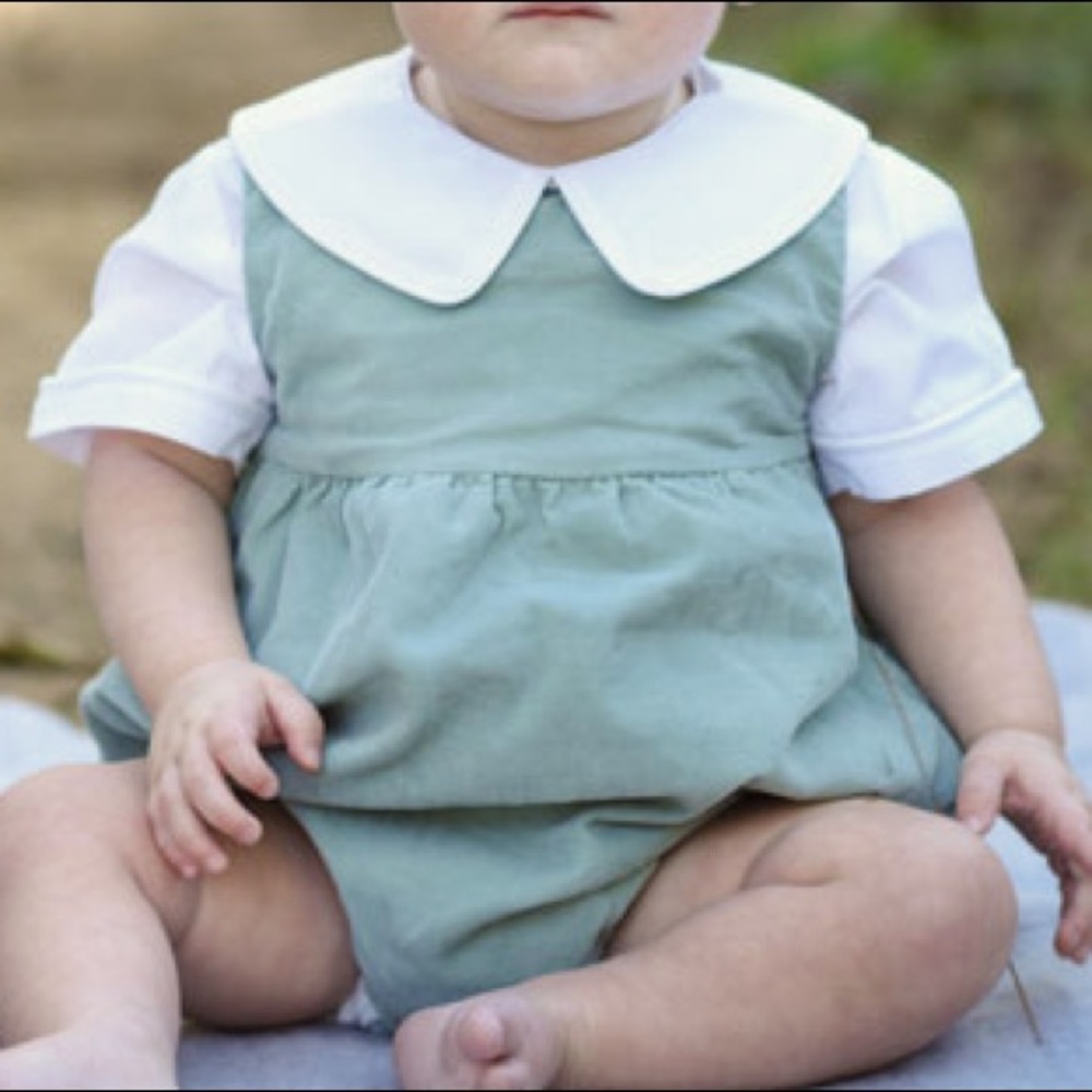 Pukatuka Sage Green Curduroy Bubble Onesie 9 mo